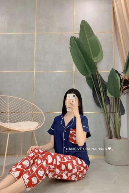 [Mã WA1606 giảm 15% đơn 99k] Bộ lụa phối kate thái tay ngắn quần dài | BigBuy360 - bigbuy360.vn