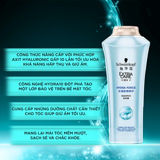 Combo 3 bước cấp ẩm Schwarzkopf Extra Care Hydra Force 950ml