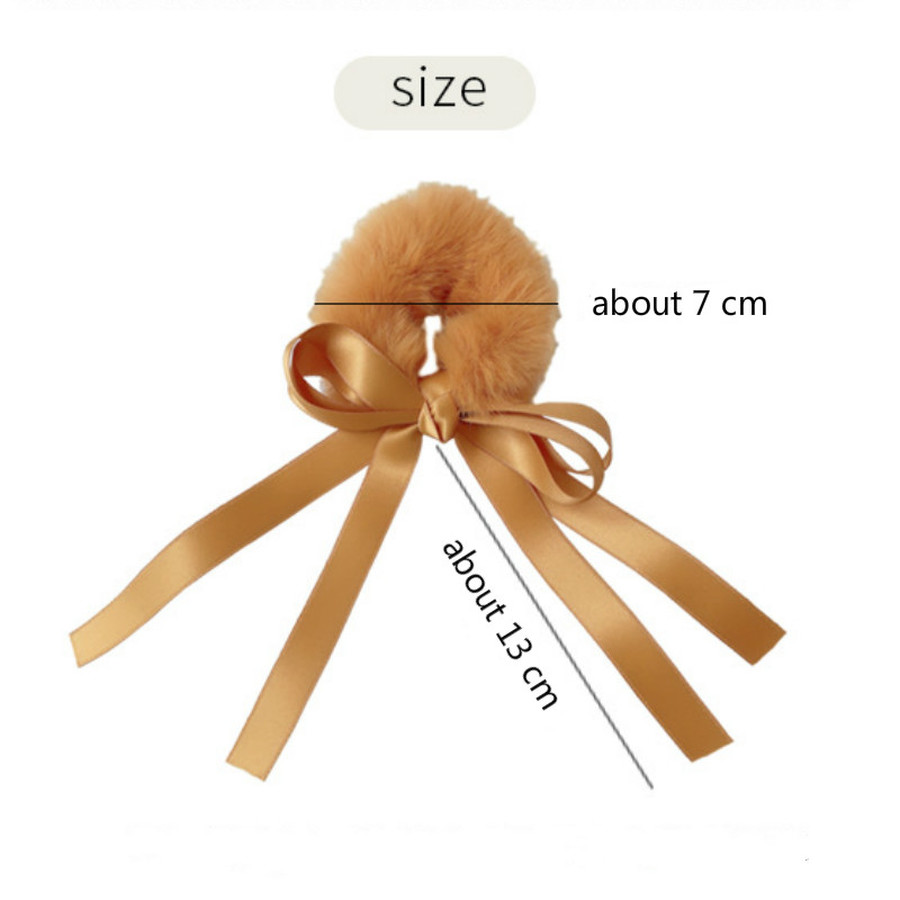 Dây buộc tóc thắt nơ bằng lông mềm thời trang cho nữ