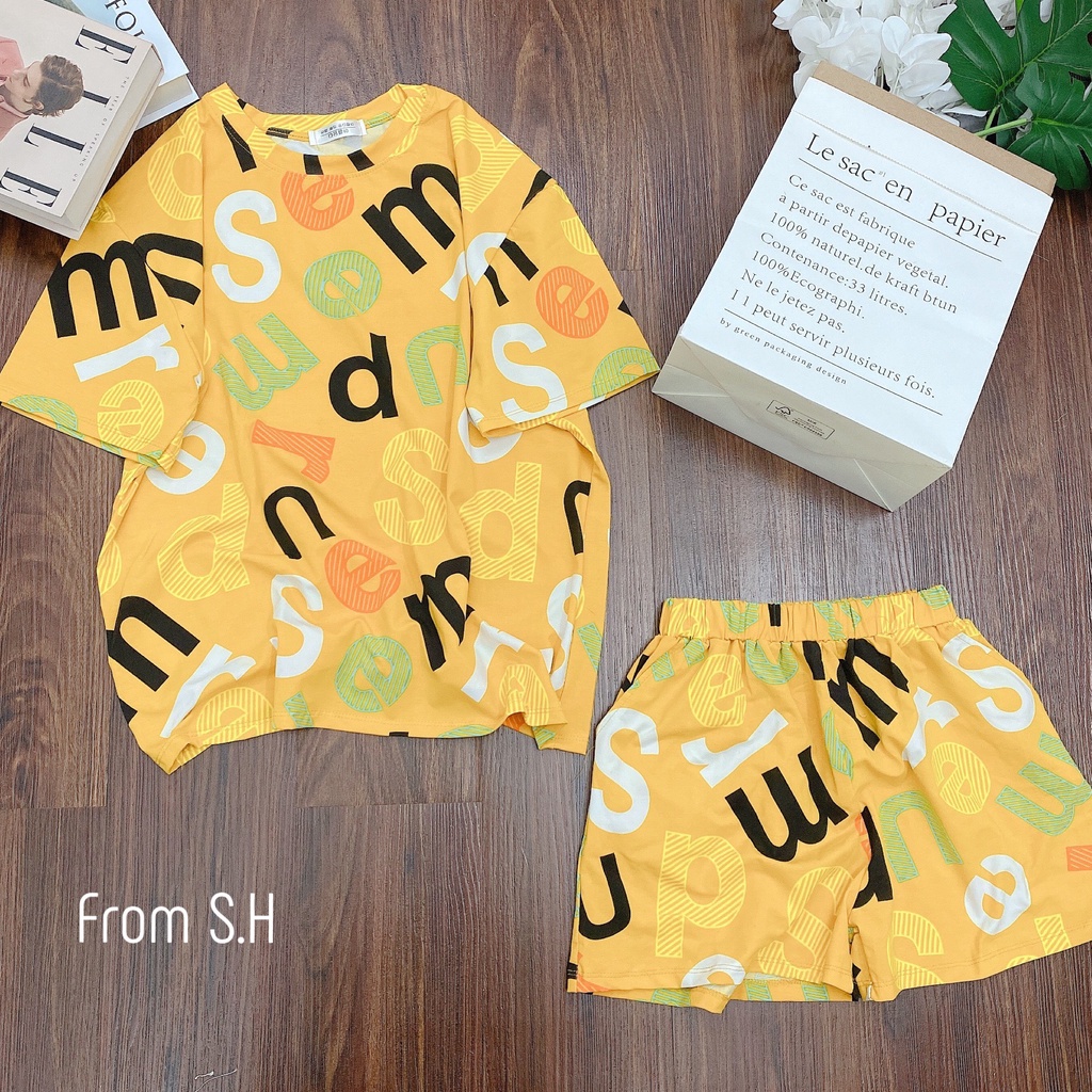 Bộ đồ mặc nhà/ Bộ đồ ngủ chất cotton siêu mát, họa tiết dễ thương