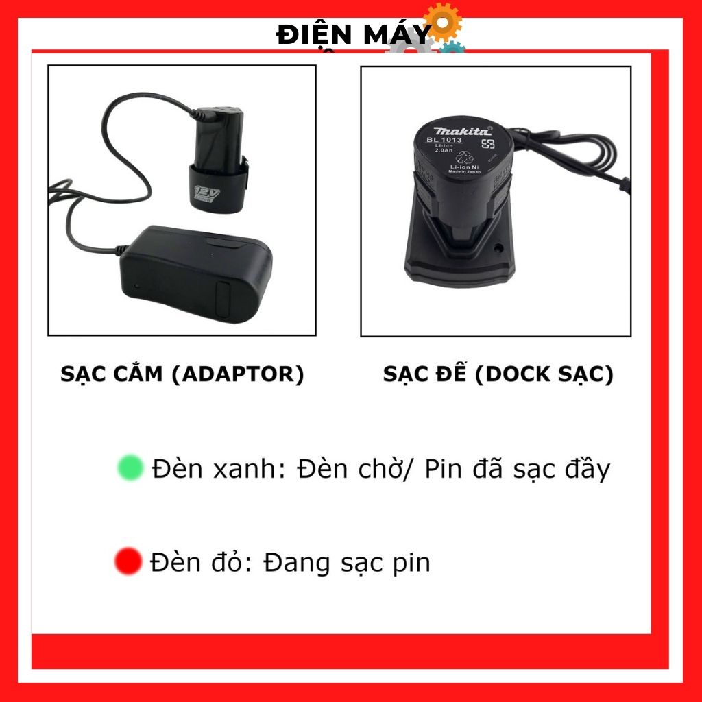Máy khoan pin cầm tay bắt bắn vặn vít Makita 12V chổi than giá rẻ
