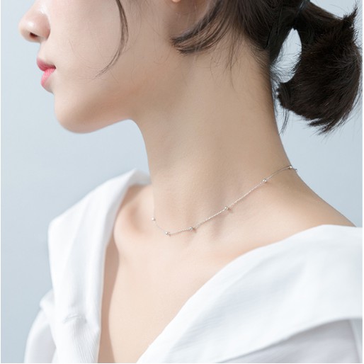 Dây chuyền bạc Ý s925 Choker bi đốt D3591 - AROCH Jewelry