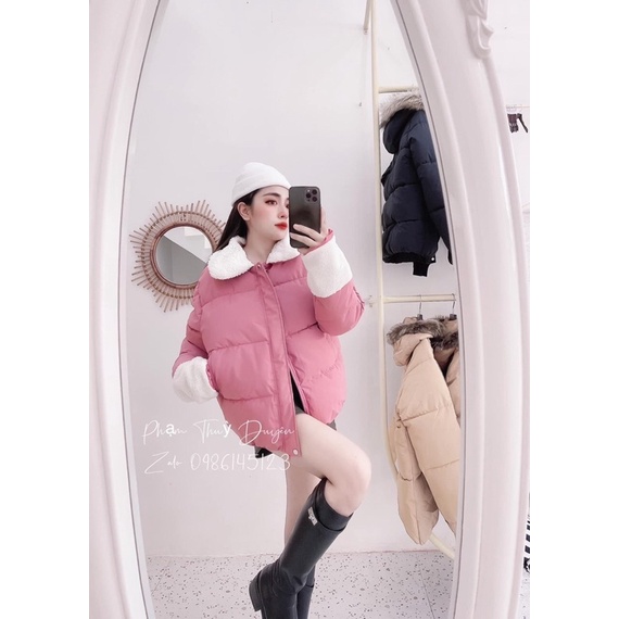 Áo Phao béo cổ lông Hàng QC dày dặn.đủ màu,dáng Oversize,Áo khoác mùa đông nữ Phong Cách Ulzzang(ảnh thật)