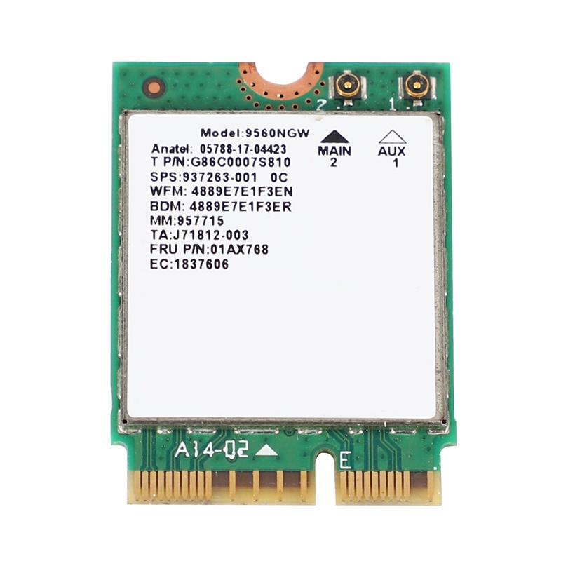 Thẻ Mạng Không Dây Băng Tần Kép Cho Intel 9560 AC 9560NGW 1.73Gbps Wifi 802.11Ac Bluetooth 5.0 Wlan Mhf4Uf.L Windows 10