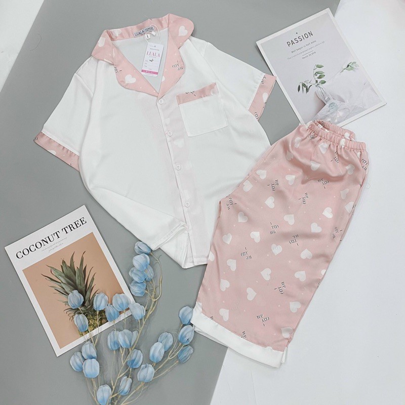 Bộ PYJAMA Lụa Cộc Lửng Xinh Đẹp GIAO MÀU NGẪU NHIÊN