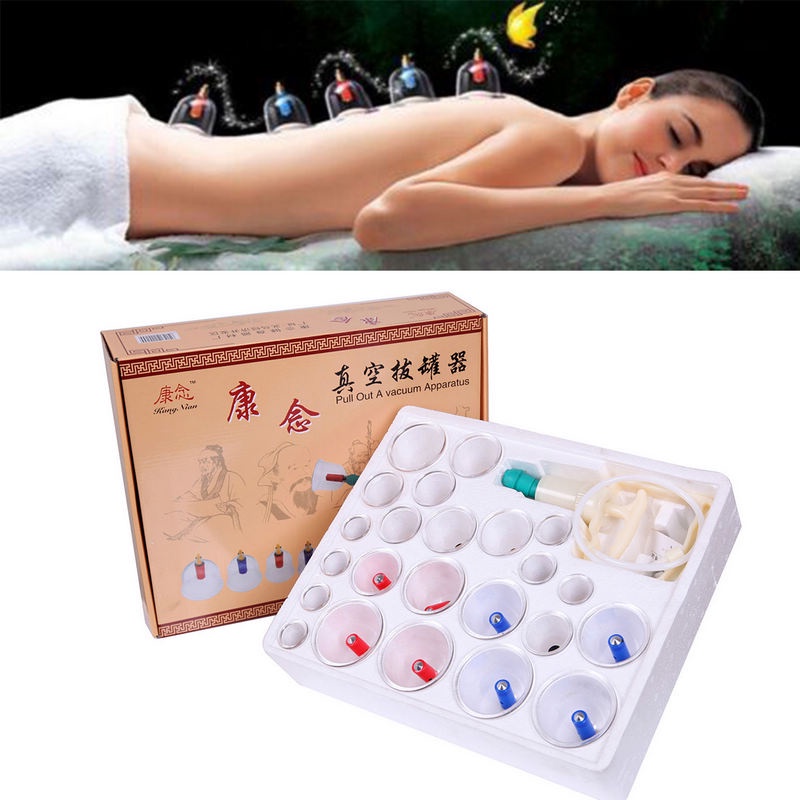 Bộ 24 Cốc Hút Chân Không 24 Cốc Mát Xa Cơ Thể Truyền Thống