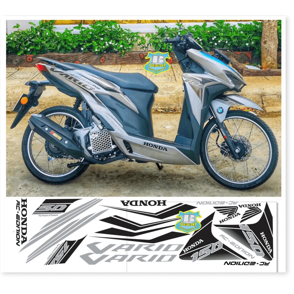 Tem vario 150 xám đen in decal trong trắng hoặc bạc