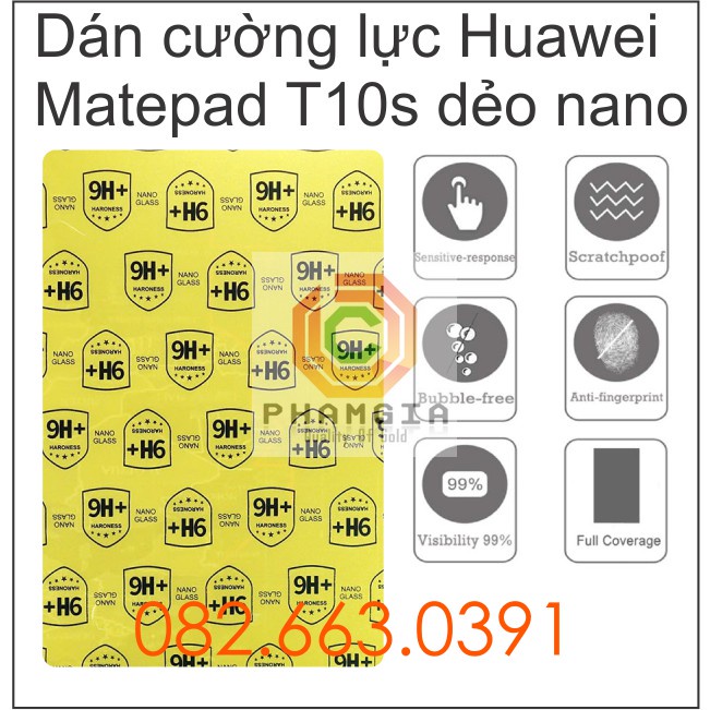 Dán cường lực Huawei Matepad T10s dẻo nano siêu bền