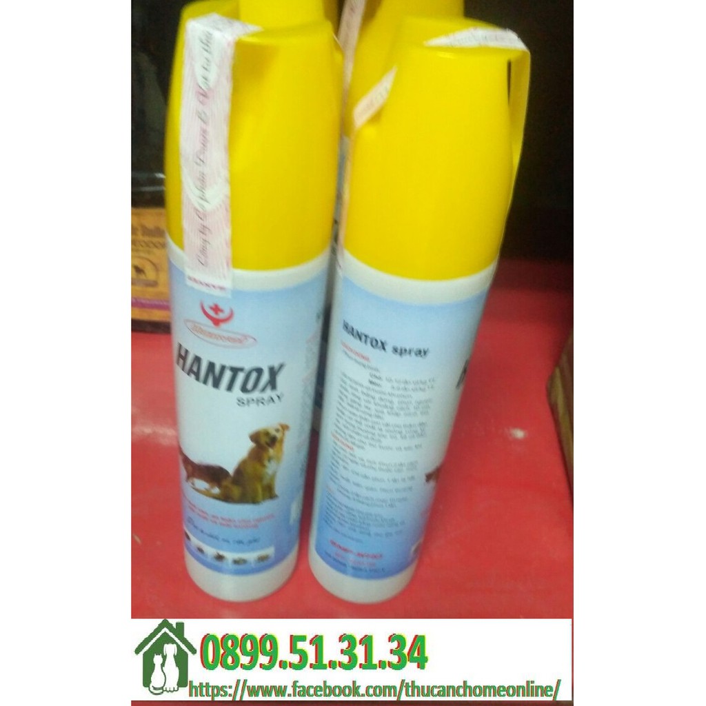 HANTOX dạng xịt 300ml Thuốc trị ve, ghẻ, chấy, rận, bọ chét trên chó mèo