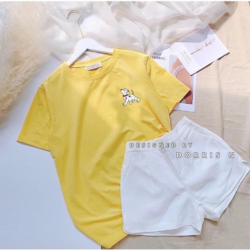 [Mã DORRT8250 giảm 250k] Áo thun Chó đốm chất liệu cotton 100% áo phông form rộng DORRIS N