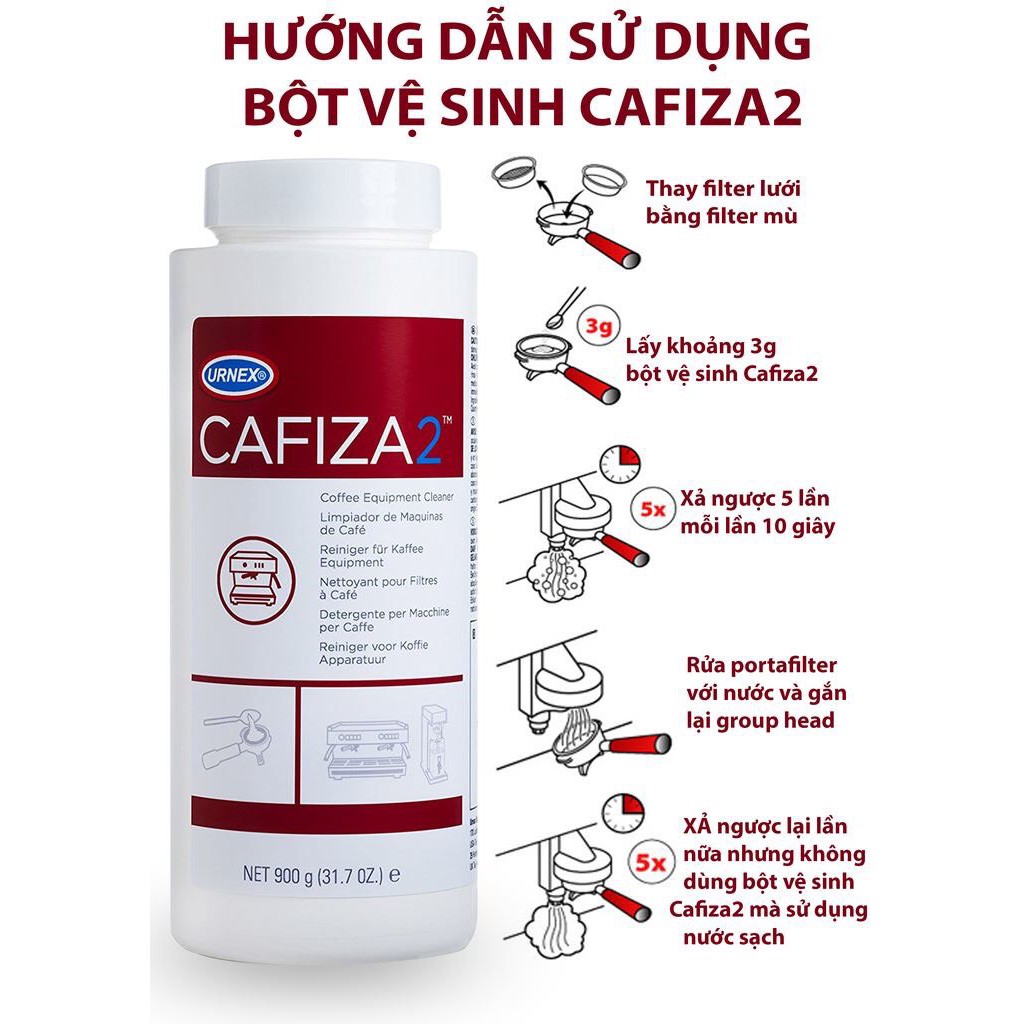 Volcano Bột vệ sinh máy pha cà phê Cafiza2