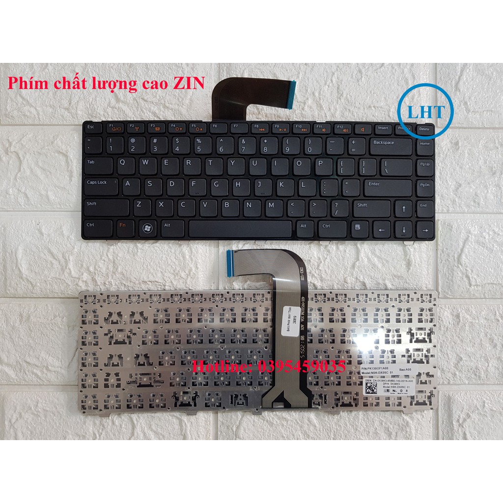 Bàn phím Laptop DELL ZIN dành cho 2420 3420 N4110 N4050 1440 N5050 3520 3350 3450 3550 3555 3460 3560 1445 - Nhập Khẩu
