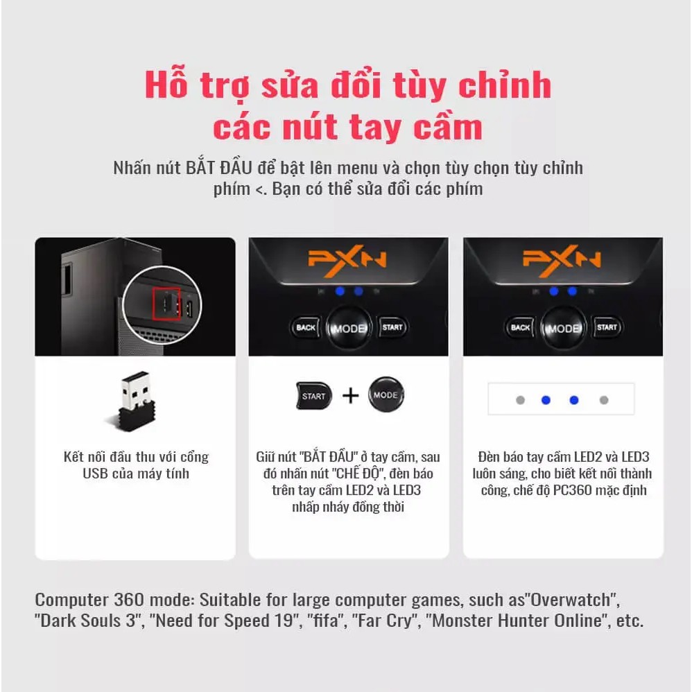 USB PXN Nano Receiver - Đầu USB kết nối tay cầm PXN 9613 / 9616 dành cho máy tính PC / Laptop | BigBuy360 - bigbuy360.vn