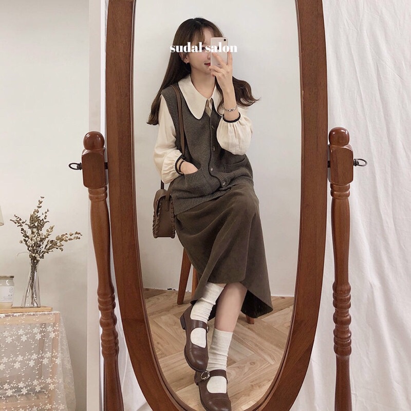 Sét váy thu đông ulzzang, phong cách vintage. Gồm