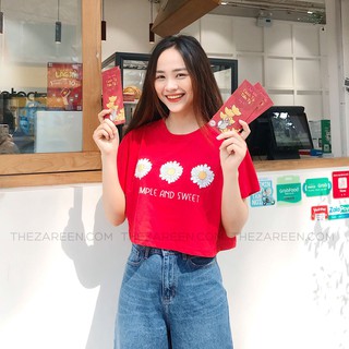 Áo thun croptop daisy zareen thu72 đỏ