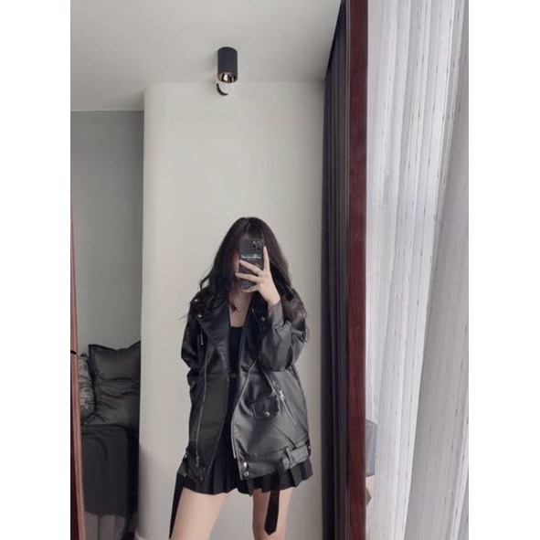 Pass áo khoác da loại đẹp-kèm dây đai.