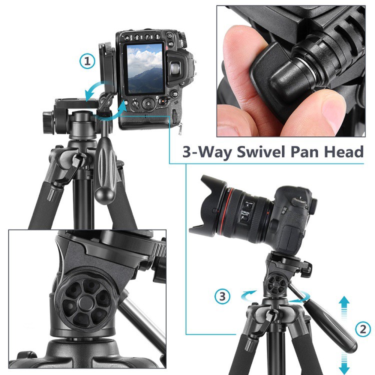 Tripod Máy Camera, Chân Máy Ảnh Điện Thoại Chuyên Nghiệp, Chính Hãng NeePho -8850 - Tặng Romote