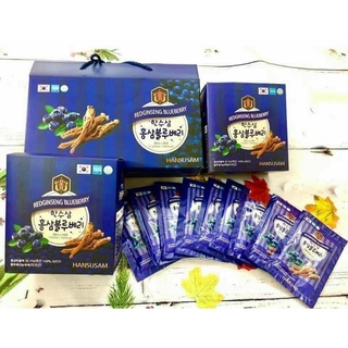 Nước hồng sâm Việt Quất Hansusam Hàn Quốc (Hộp 20 gói x 70ml)