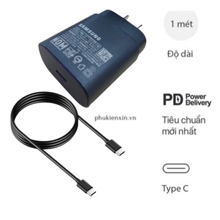 Bộ Sạc Cáp Samsung Note10 Note10+ Chính Hãng, Màu Đen,Bản Chân Dẹt Châu Âu, Mỹ