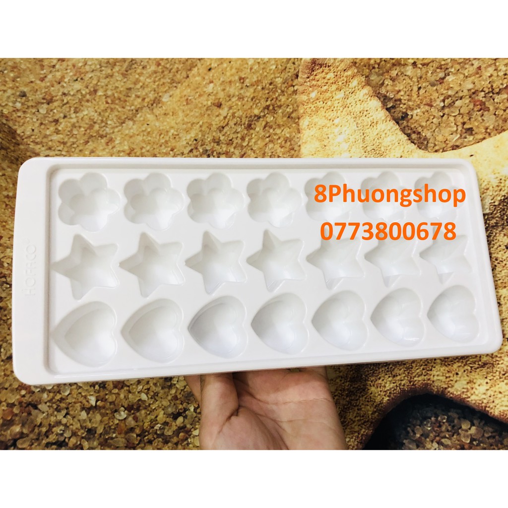 Khay đá trái tim, ngôi sao, hoa mai HPL36 - Khay làm topping thạch rau câu nhiều hình dáng
