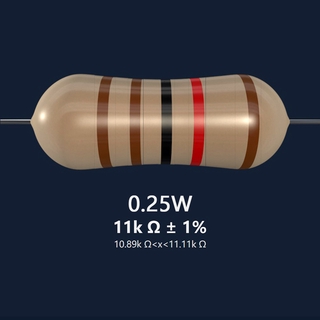 Hàng có sẵn * 100 CÁI 1 / 4W 1% 11K OHM 11KΩ điện trở màng kim loại Điện trở 0,25W