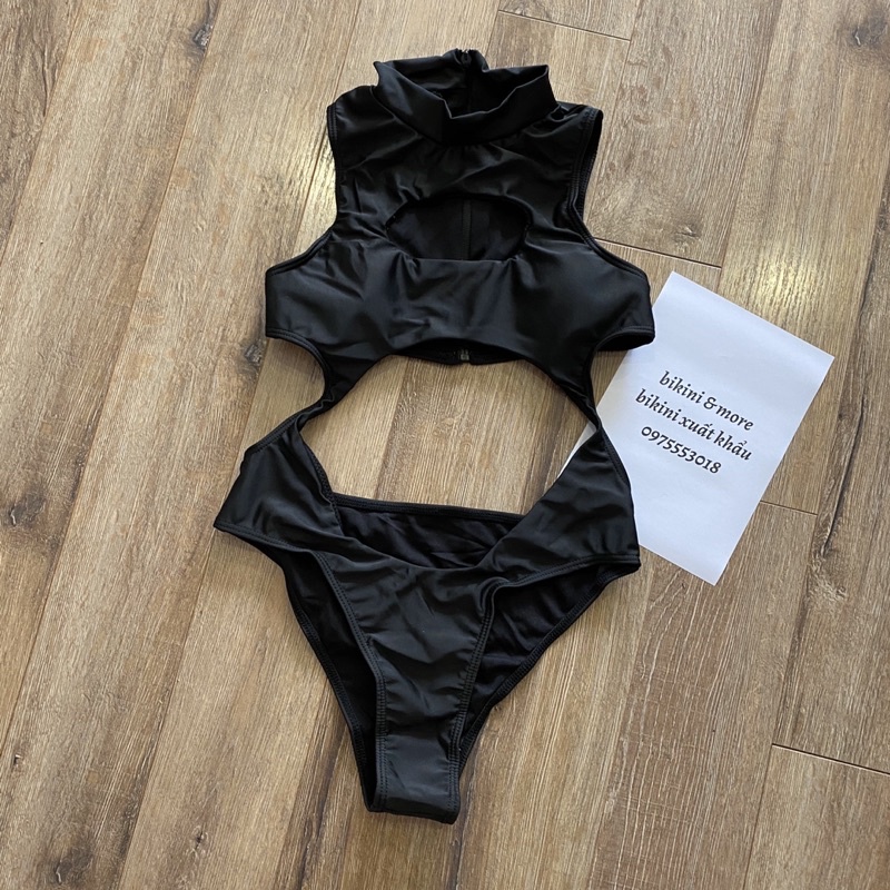 [BKN1380] &lt;ÂU&gt; BODYSUIT ĐEN CỔ TRÒN CUTOUT