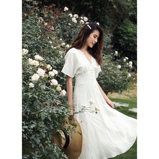 Đầm dorothy cúc bọc