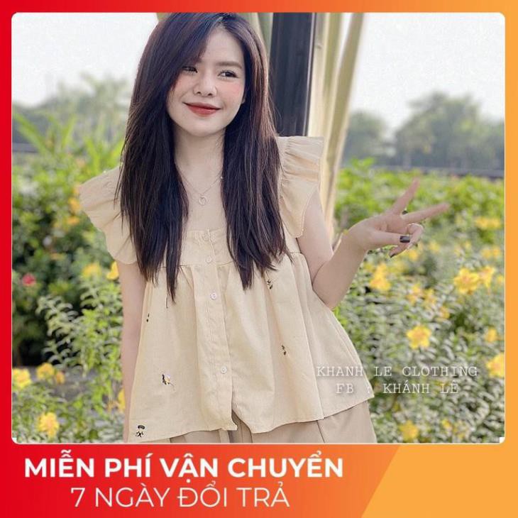 Set Áo Cánh Tiên Cổ Vuông Mix Quần Sooc