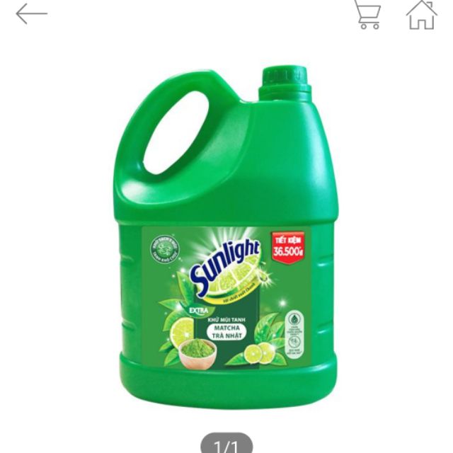 NƯỚC RỬA CHÉN SUNLIGHT TRÀ XANH MATCHA 3.6KG - GIÁ GỐC 115.000