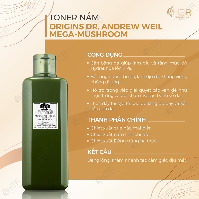 Lotion Nấm Linh Chi Origins Mega Mushroom Relief & Resilience Soothing Treament