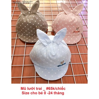 MŨ LƯỠI  TRAI CHO BÉ TỪ 0-24  THÁNG