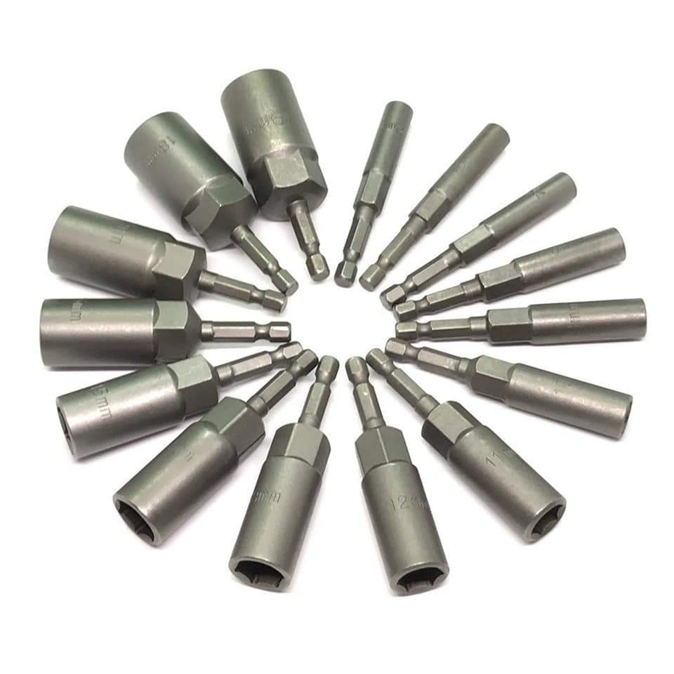 Đầu chụp BuLong 80mm chân lục giác cho khoan pin và khoan điện sâu lòng - Kích thước