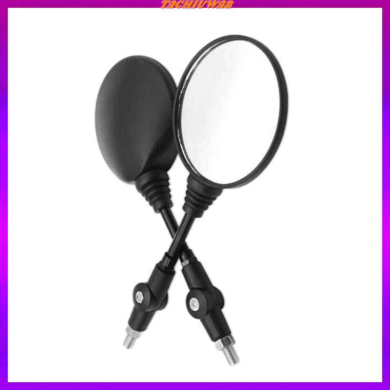 1 Cặp Gương Chiếu Hậu Tròn Màu Đen Gấp Được 8mm / 10mm Thông Dụng Cho Xe Máy Tachiuwa2