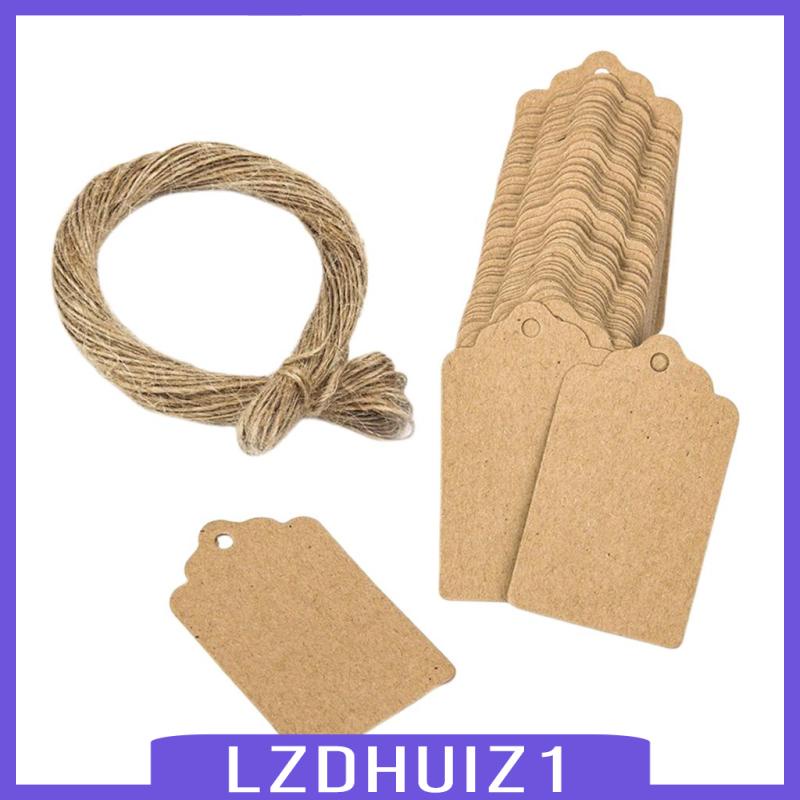 Set 100 Thẻ Giấy Kraft Trơn Ghi Tên Cho Hành Lý / Quà Cưới