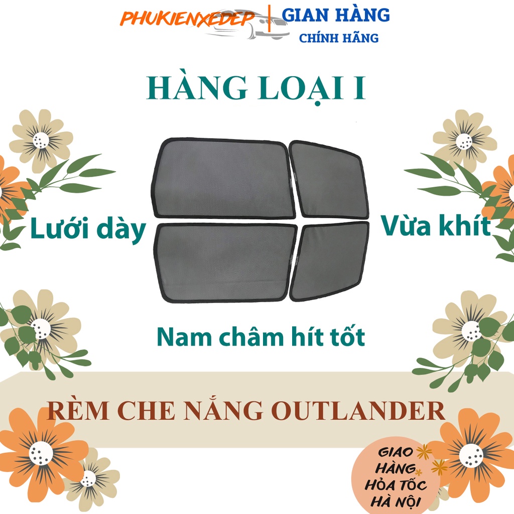 Rèm che nắng ô tô NAM CHÂM theo xe Mitsubishi Outlander ⚡ HÀNG LOẠI 1 - LƯỚI DÀY ⚡ - Combo 4 tấm - VIỆT NAM SẢN XUẤT