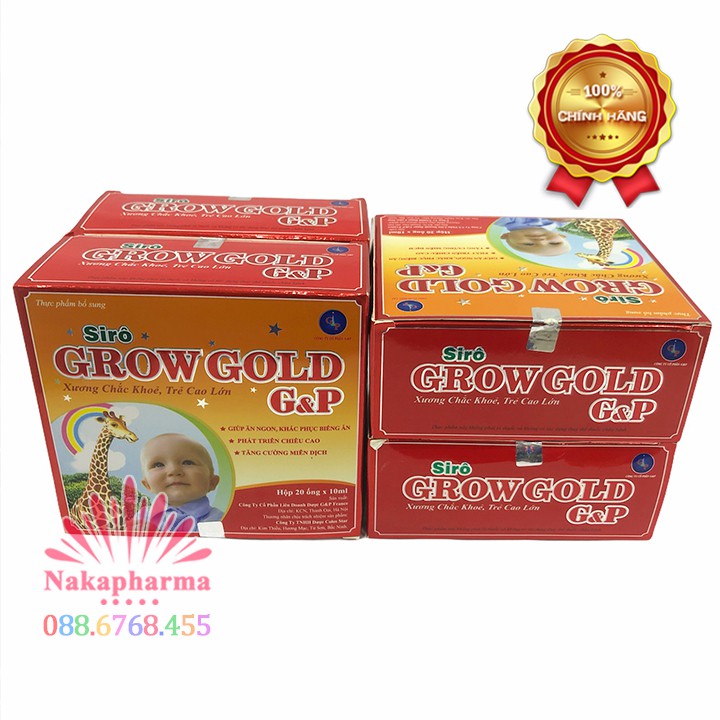 Siro Canxi Gold New mẫu mới (Grow Gold G&amp;P) – Giúp bé ăn ngon miệng, phát triển chiều cao, tăng hấp thu dưỡng chất