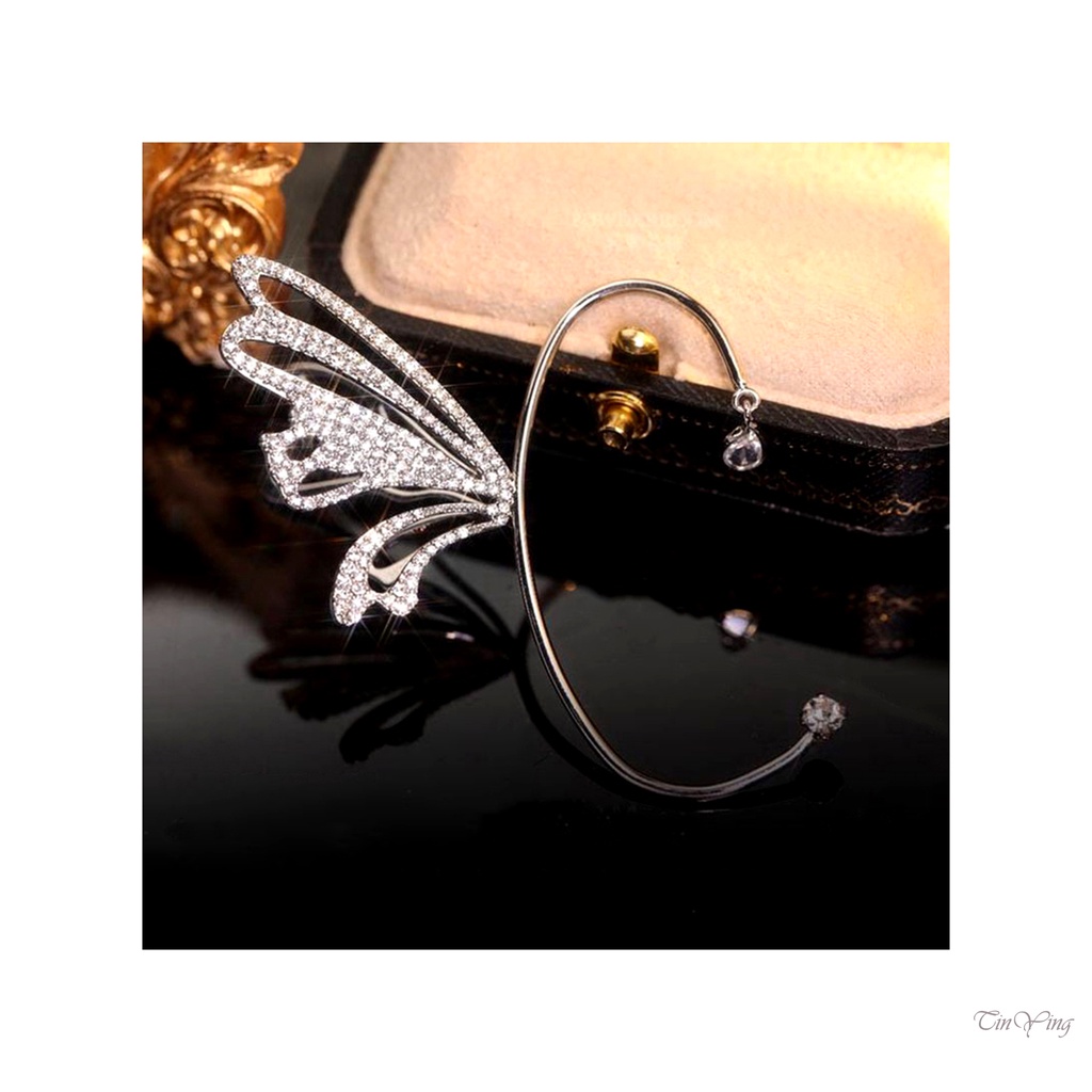 GETNOIVAS Bông Tai Hình Cánh Bướm Đính Đá Thời Trang Cho Nữ