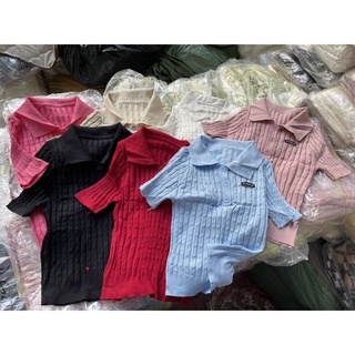 Áo len vặn thừng mongtoghi cổ bẻ Hàn Quốc
