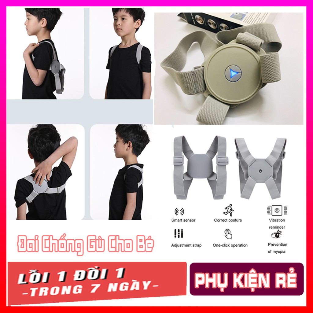 Đai chống gù lưng trẻ em chống gù nắn chỉnh tự động, có cảnh báo khi gù hữu hiệu, Mẫu mới nhất 2020