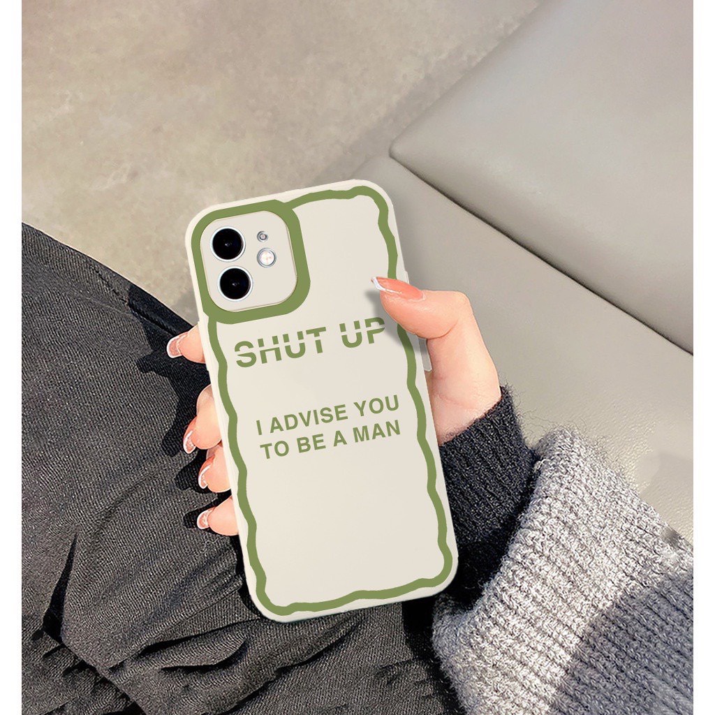Ốp Lưng Iphone Cạnh Vuông, Bảo Vệ Camera Hình Shut Up ip 7Plus,8plus,x,xs,xsmax,11,11promax,12,12promax,13,13promax