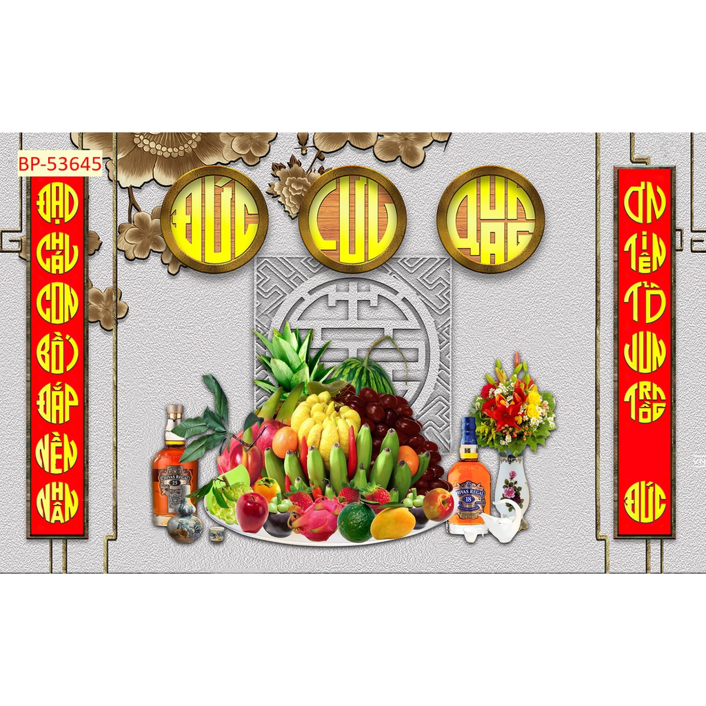 Tranh dán tường 3D Phòng Thờ Trang Nghiêm xé không rách, lau chùi thoải mái.