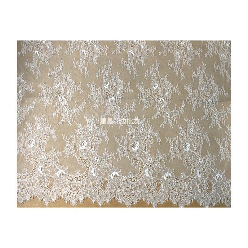 Vải Ren Màu Trắng/Đen Dài 3M Rộng 150cm Dùng May Đầm Cưới