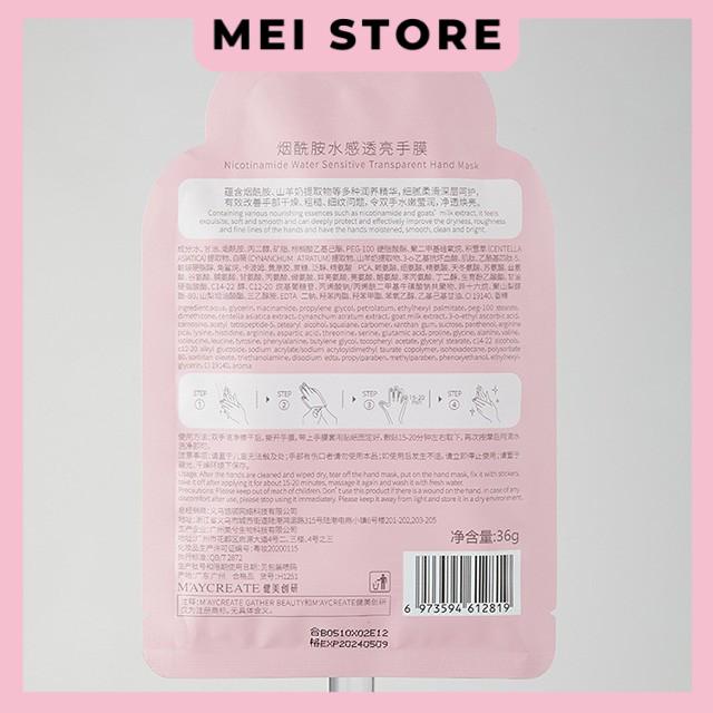 Mặt Nạ Dưỡng Tay Maycreate Giúp Dưỡng Ẩm Trắng Da Chống Lão Hóa Da - Màu Hồng