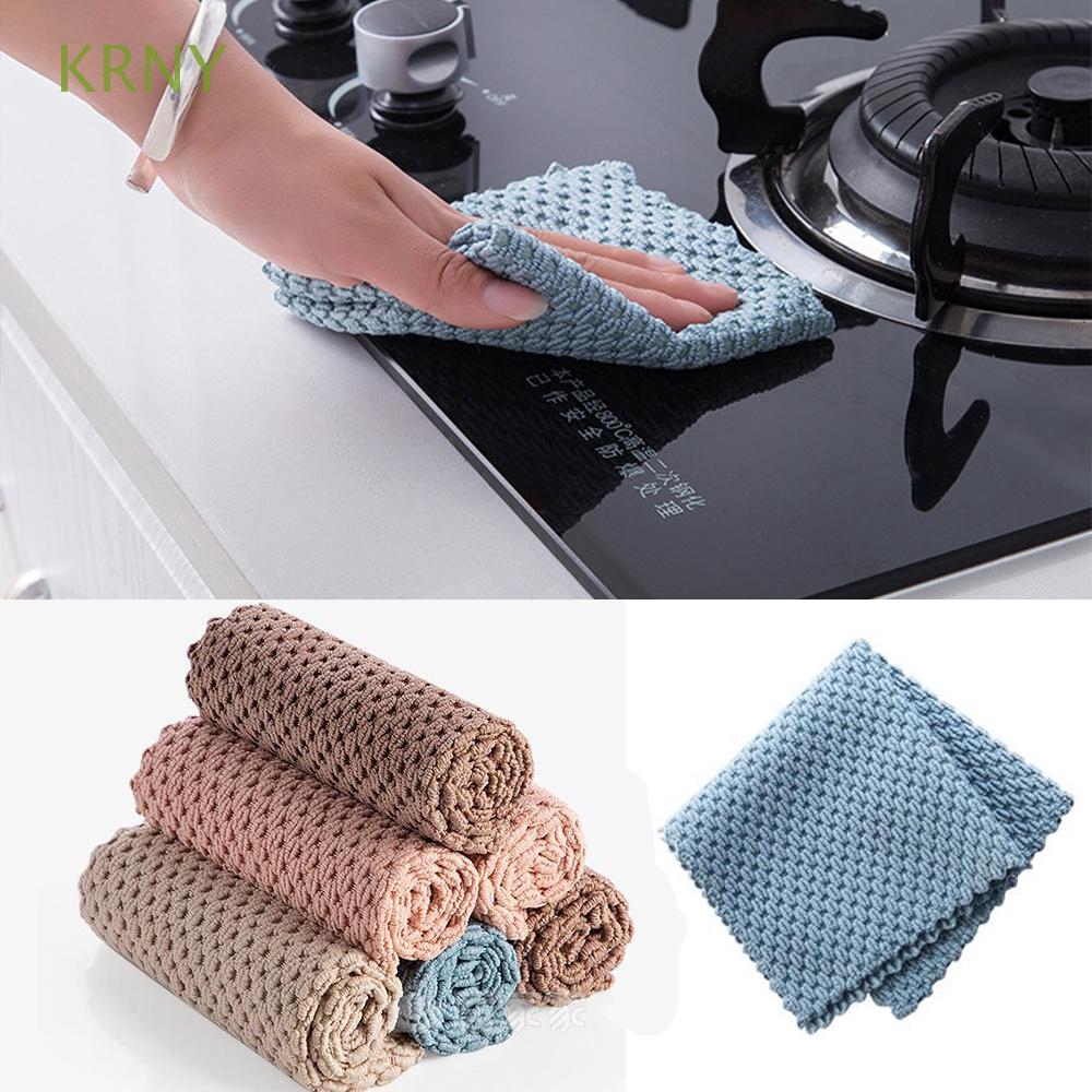 KRNY 1/2Pcs Household Microfiber Rags Kitchen Supplies Dishcloth Cleaning Cloth