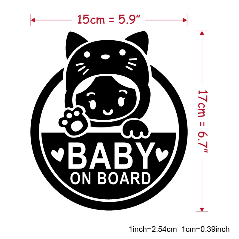 Miếng Dán Phản Quang Cảnh Báo BABY ON BOARD Chống Nước 15x17cm Cho Xe Hơi