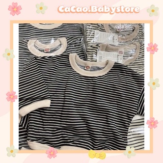 Áo Nỉ Da Cá Dài Tay Cho Bé CACAO Cổ Tròn Hoạ Tiết Kẻ Ngang Phong Cách Hàn Quốc, Cho Bé Trai Bé Gái Từ 6-15kg