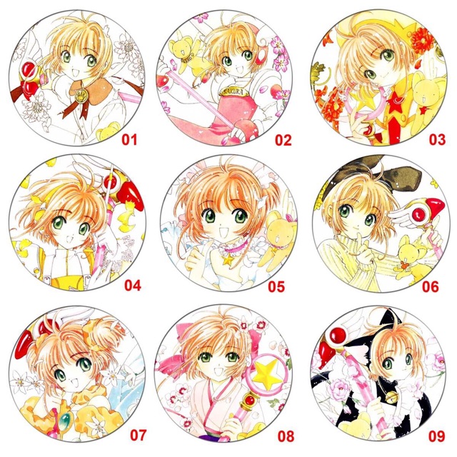 Huy hiệu anime sakura mẫu ngẫu nhiên