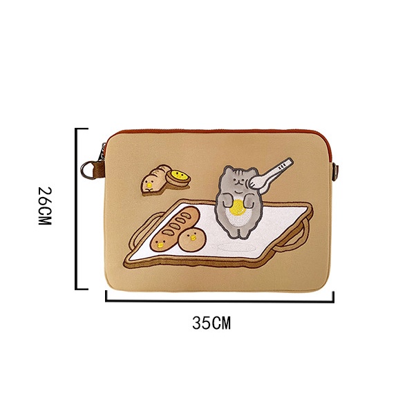 Túi đựng laptop hình mèo bánh mì HÀNG CÓ SẴN lót nhung mềm mịn mượt ( kích thước 11inch và 13inch)