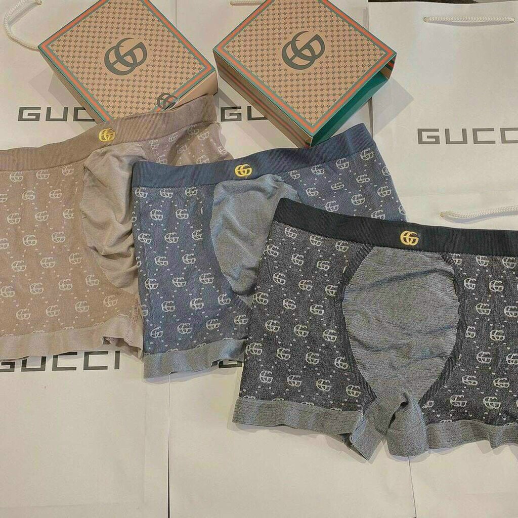 Hộp 3 Quần Sịp Đùi Nam GUGI Cotton Mặc Cực Thích Cho Nam LOTNAM16
