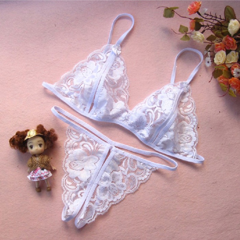 Bộ đồ lót ren lưới gợi cảm giá rẻ Đồ lót ren xẻ khe sexy Áo lót ren không gọng mềm mại thoáng mát Bộ đồ lót giá siêu rẻ